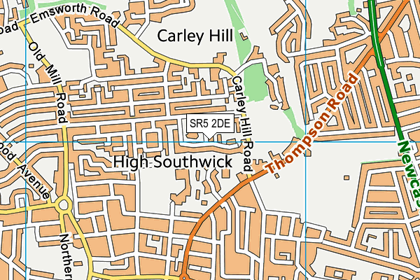 SR5 2DE map - OS VectorMap District (Ordnance Survey)