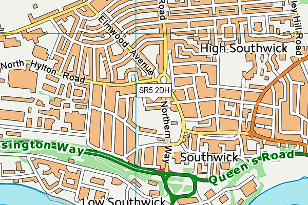 SR5 2DH map - OS VectorMap District (Ordnance Survey)