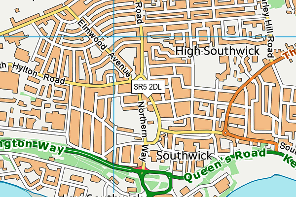 SR5 2DL map - OS VectorMap District (Ordnance Survey)