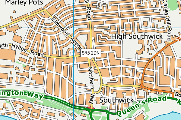 SR5 2DN map - OS VectorMap District (Ordnance Survey)