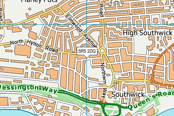 SR5 2DQ map - OS VectorMap District (Ordnance Survey)