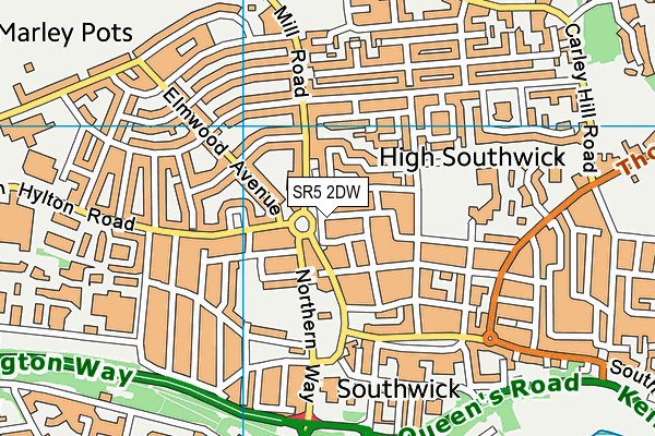 SR5 2DW map - OS VectorMap District (Ordnance Survey)