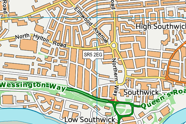 SR5 2EG map - OS VectorMap District (Ordnance Survey)