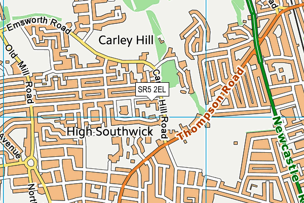 SR5 2EL map - OS VectorMap District (Ordnance Survey)