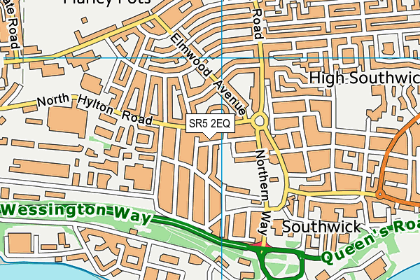 SR5 2EQ map - OS VectorMap District (Ordnance Survey)