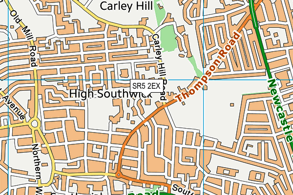 SR5 2EX map - OS VectorMap District (Ordnance Survey)