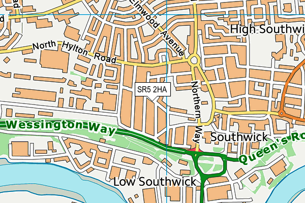 SR5 2HA map - OS VectorMap District (Ordnance Survey)