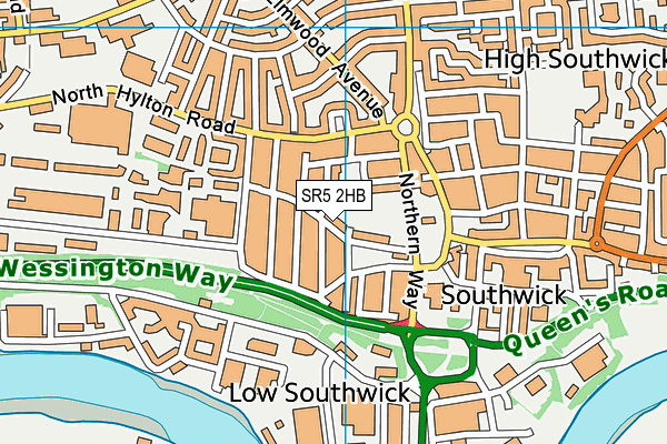 SR5 2HB map - OS VectorMap District (Ordnance Survey)