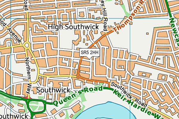 SR5 2HH map - OS VectorMap District (Ordnance Survey)