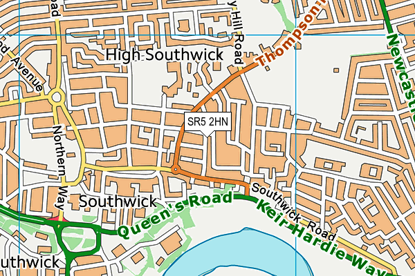 SR5 2HN map - OS VectorMap District (Ordnance Survey)