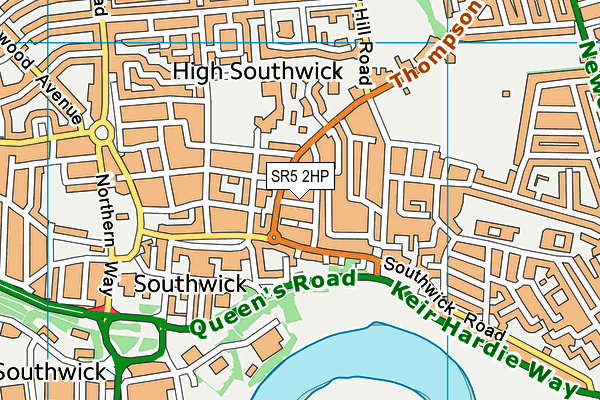 SR5 2HP map - OS VectorMap District (Ordnance Survey)