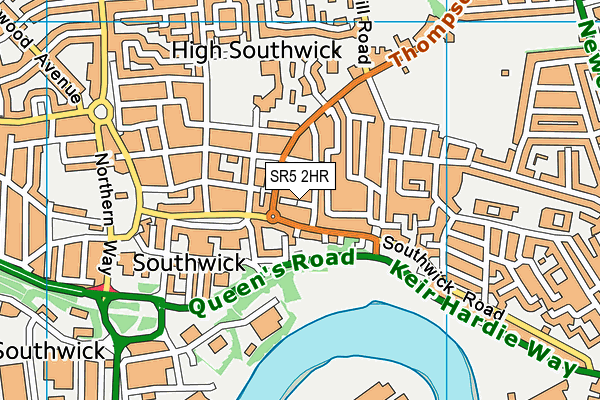SR5 2HR map - OS VectorMap District (Ordnance Survey)