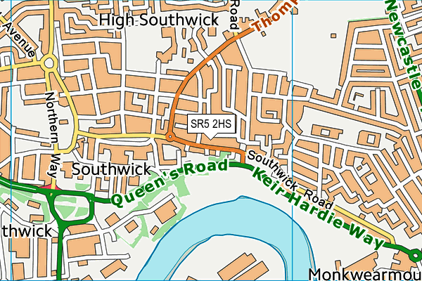 SR5 2HS map - OS VectorMap District (Ordnance Survey)