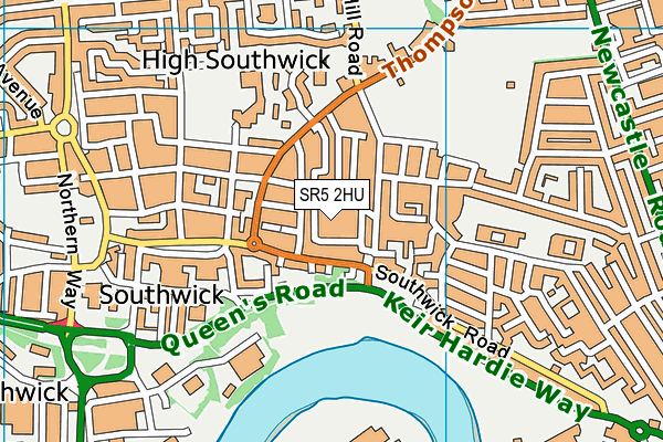 SR5 2HU map - OS VectorMap District (Ordnance Survey)