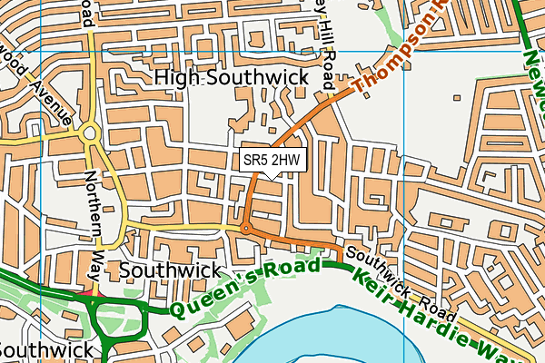 SR5 2HW map - OS VectorMap District (Ordnance Survey)