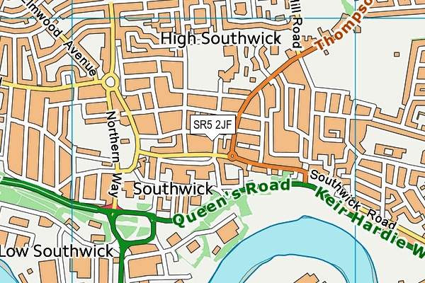 Aaasports Sunderland map (SR5 2JF) - OS VectorMap District (Ordnance Survey)