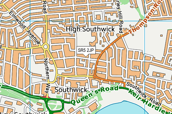 SR5 2JP map - OS VectorMap District (Ordnance Survey)