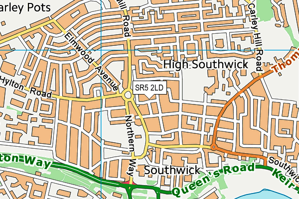 SR5 2LD map - OS VectorMap District (Ordnance Survey)