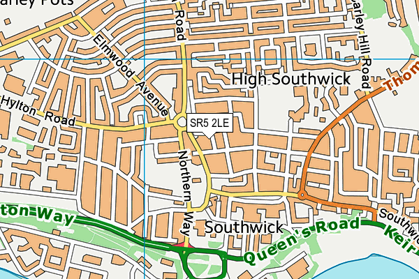 SR5 2LE map - OS VectorMap District (Ordnance Survey)