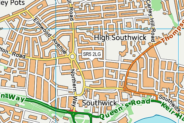 SR5 2LG map - OS VectorMap District (Ordnance Survey)