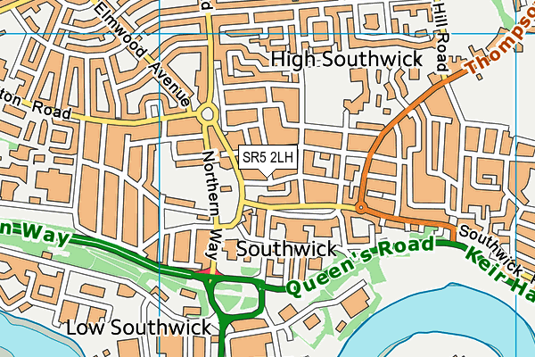 SR5 2LH map - OS VectorMap District (Ordnance Survey)