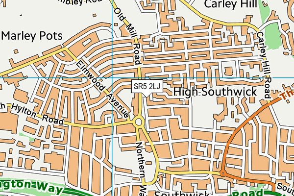 SR5 2LJ map - OS VectorMap District (Ordnance Survey)