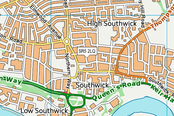 SR5 2LQ map - OS VectorMap District (Ordnance Survey)