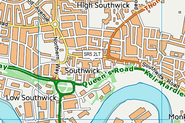 SR5 2LT map - OS VectorMap District (Ordnance Survey)