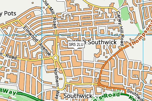 SR5 2LU map - OS VectorMap District (Ordnance Survey)