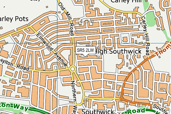 SR5 2LW map - OS VectorMap District (Ordnance Survey)