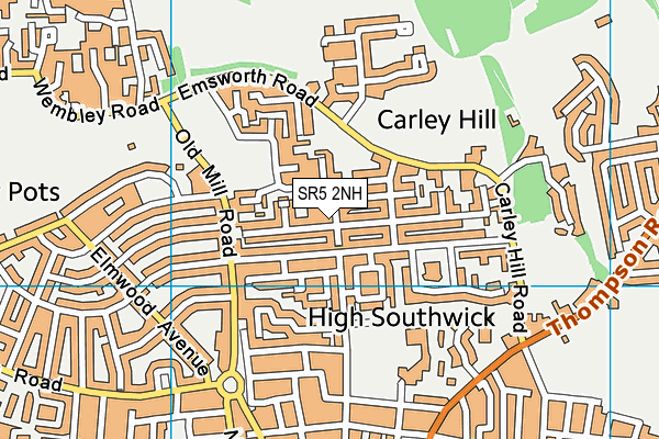 SR5 2NH map - OS VectorMap District (Ordnance Survey)