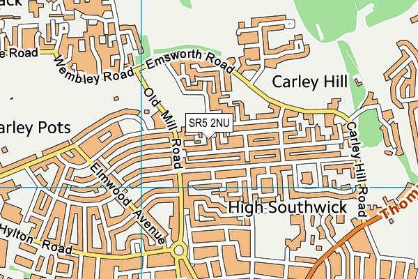 SR5 2NU map - OS VectorMap District (Ordnance Survey)