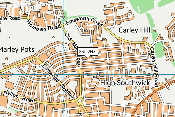SR5 2NX map - OS VectorMap District (Ordnance Survey)