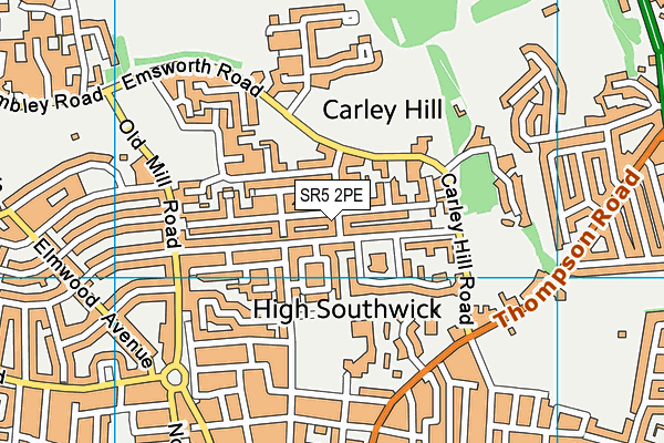 SR5 2PE map - OS VectorMap District (Ordnance Survey)