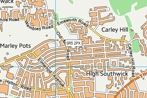 SR5 2PX map - OS VectorMap District (Ordnance Survey)