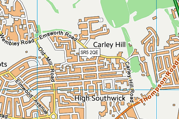 SR5 2QE map - OS VectorMap District (Ordnance Survey)