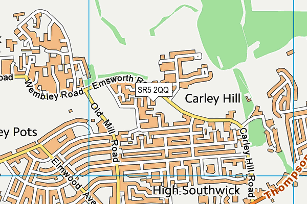 SR5 2QQ map - OS VectorMap District (Ordnance Survey)