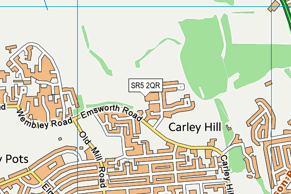 SR5 2QR map - OS VectorMap District (Ordnance Survey)