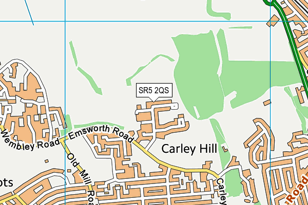 SR5 2QS map - OS VectorMap District (Ordnance Survey)