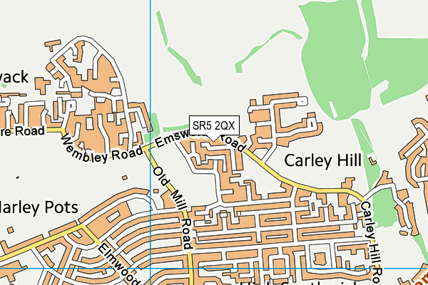 SR5 2QX map - OS VectorMap District (Ordnance Survey)