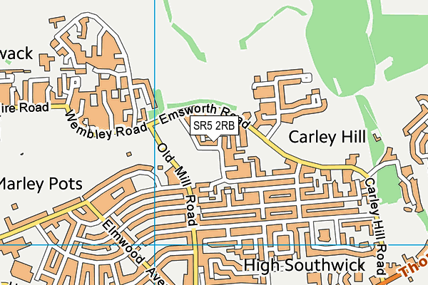 SR5 2RB map - OS VectorMap District (Ordnance Survey)