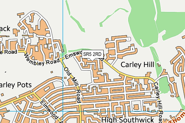 SR5 2RD map - OS VectorMap District (Ordnance Survey)