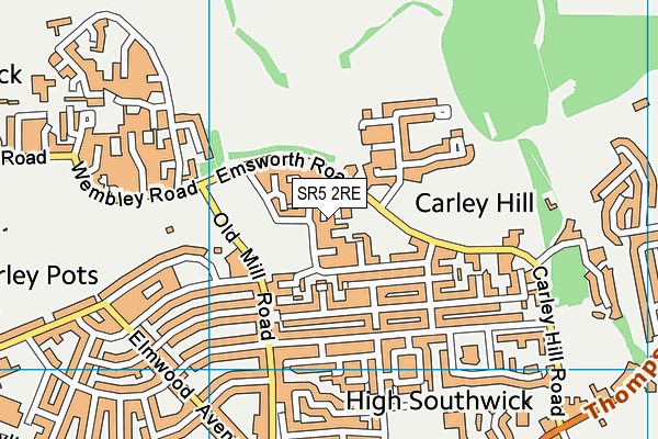 SR5 2RE map - OS VectorMap District (Ordnance Survey)