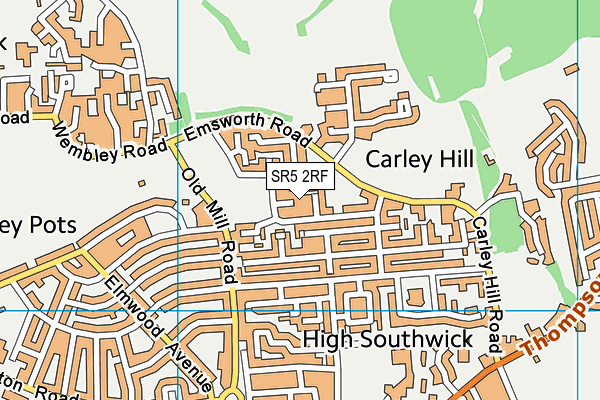 SR5 2RF map - OS VectorMap District (Ordnance Survey)