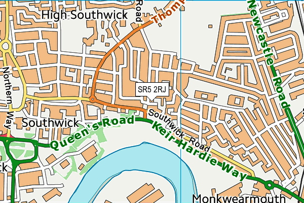 SR5 2RJ map - OS VectorMap District (Ordnance Survey)