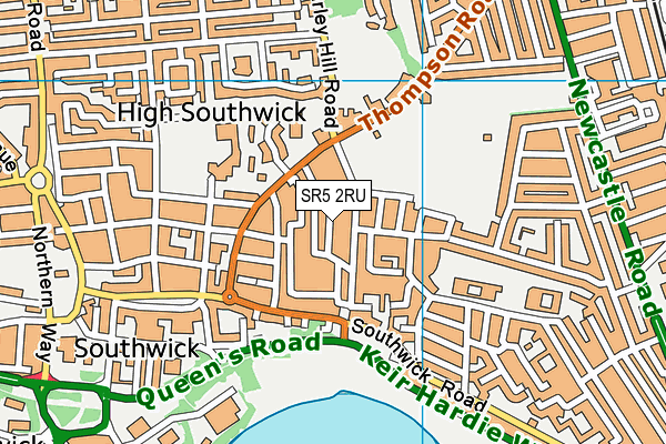 SR5 2RU map - OS VectorMap District (Ordnance Survey)