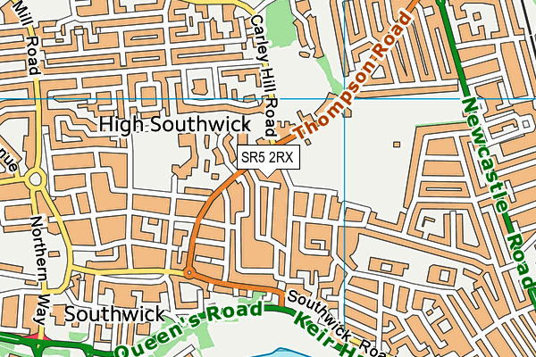 SR5 2RX map - OS VectorMap District (Ordnance Survey)