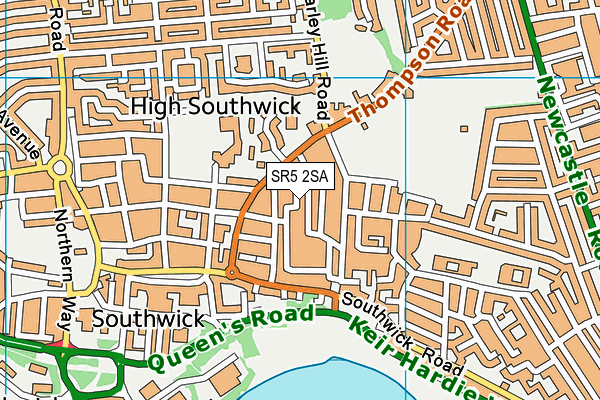 SR5 2SA map - OS VectorMap District (Ordnance Survey)
