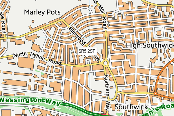 SR5 2ST map - OS VectorMap District (Ordnance Survey)