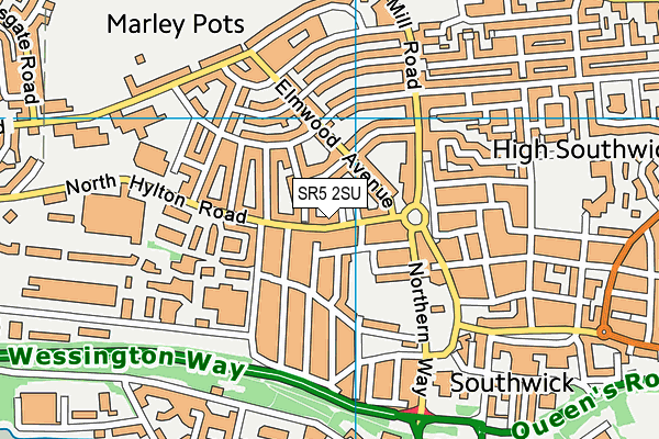 SR5 2SU map - OS VectorMap District (Ordnance Survey)